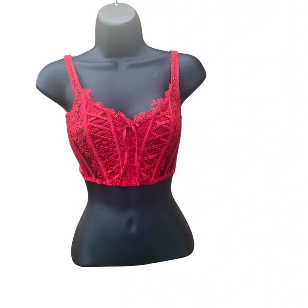 Victoria‎ Secret Dream Angels Elegant Red Lace Bralette Size XS